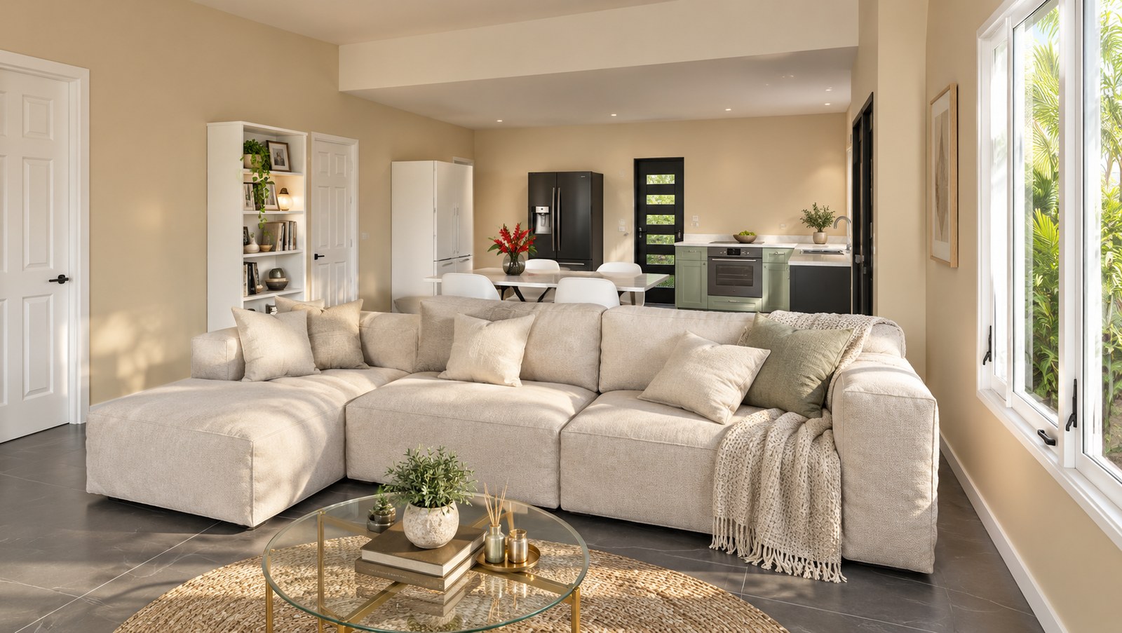 Living and dining connection