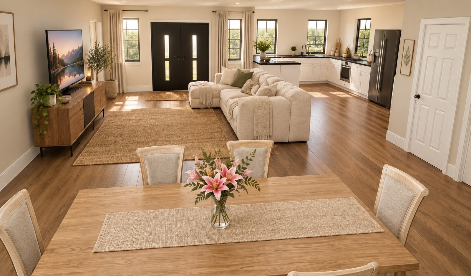 Dining-to-living connection