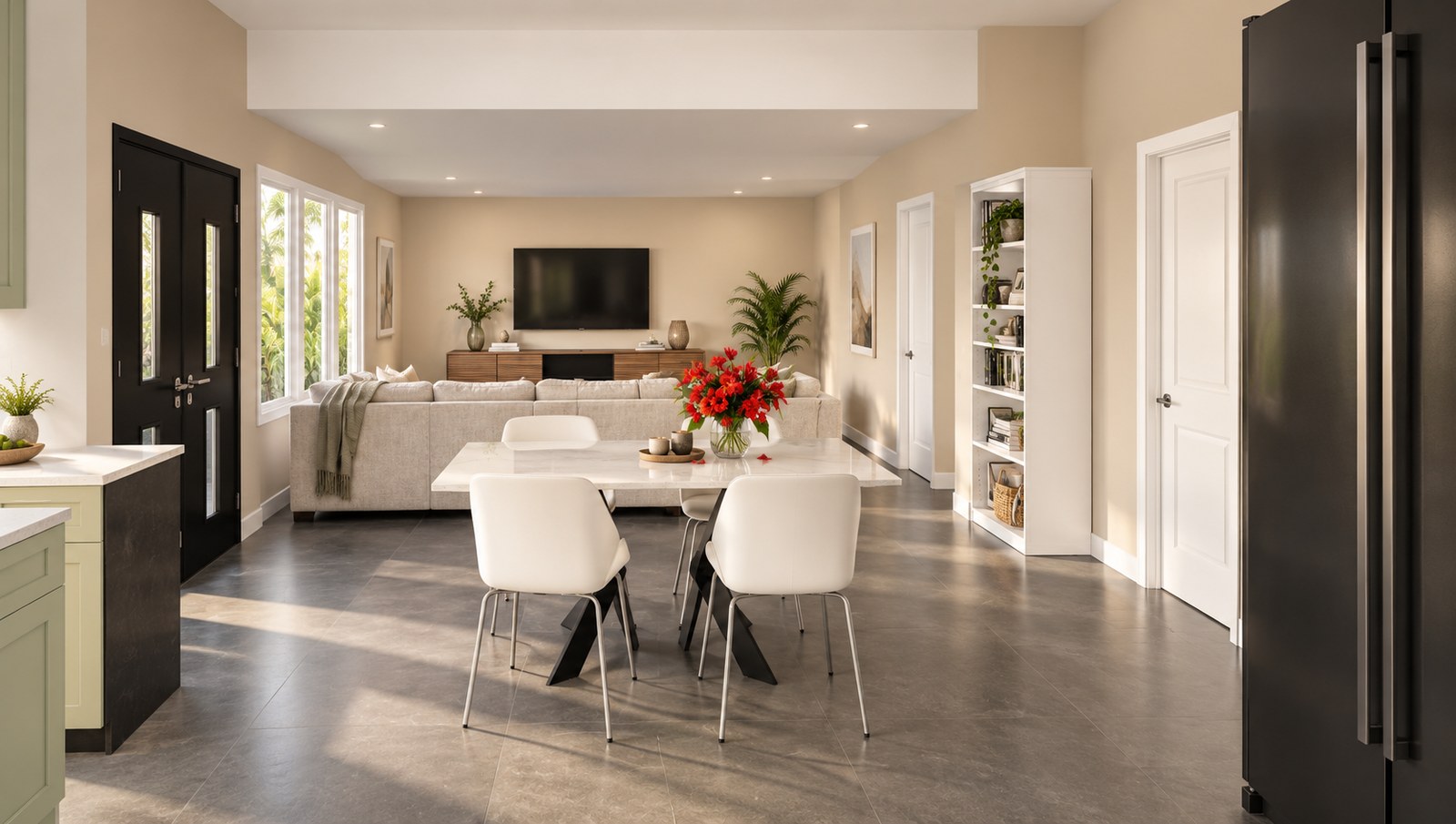Long open-plan perspective